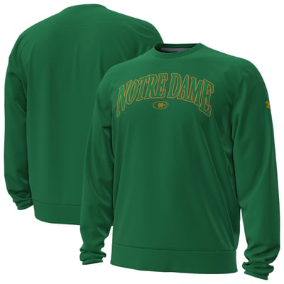  Notre Dame Fighting Irish Under Armour 2026 Sideline Armour Fleece Pro Storm Sweatshirt - Kelly Green