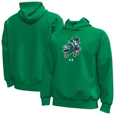  Notre Dame Fighting Irish Under Armour Core Icon Fleece Pullover Hoodie - Kelly Green