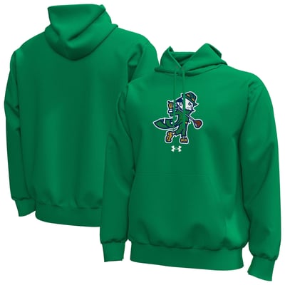  Notre Dame Fighting Irish Under Armour Core Icon Fleece Pullover Hoodie - Kelly Green