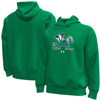  Notre Dame Fighting Irish Under Armour Core Icon Fleece Pullover Hoodie - Kelly Green