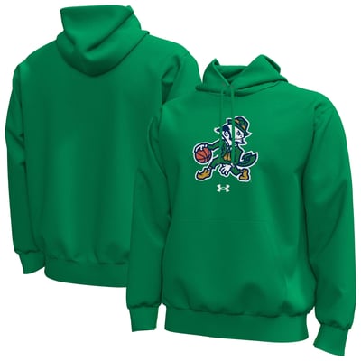  Notre Dame Fighting Irish Under Armour Core Icon Fleece Pullover Hoodie - Kelly Green