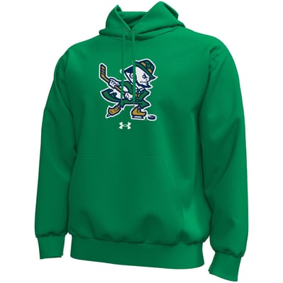  Notre Dame Fighting Irish Under Armour Core Icon Fleece Pullover Hoodie - Kelly Green