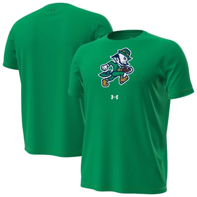  Notre Dame Fighting Irish Under Armour Golf Leprechaun Core Tech Stretch T-Shirt - Kelly Green