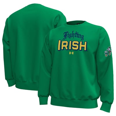 Notre Dame Fighting Irish Under Armour Wear Green Coaches Icon Fleece Sweatshirt - Kelly Green