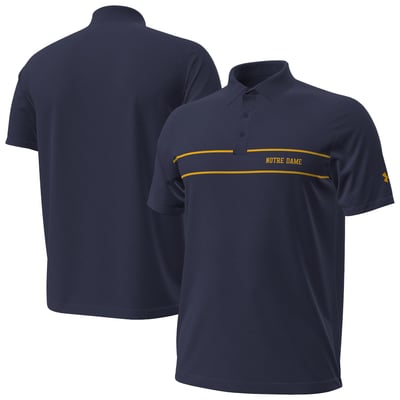Notre Dame Fighting Irish Under Armour 2026 Sideline Playoff Chest Stripe Polo - Navy
