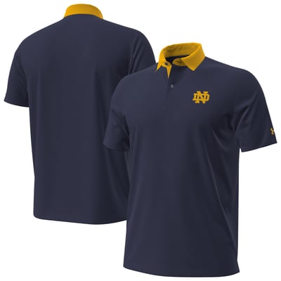 Notre Dame Fighting Irish Under Armour 2026 Sideline Playoff Novelty Polo - Navy