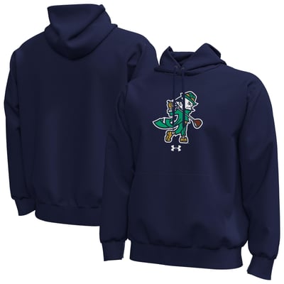  Notre Dame Fighting Irish Under Armour Core Icon Fleece Pullover Hoodie - Navy