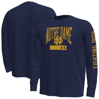  Notre Dame Fighting Irish Under Armour Gameday Motion Heavyweight Long Sleeve T-Shirt - Navy