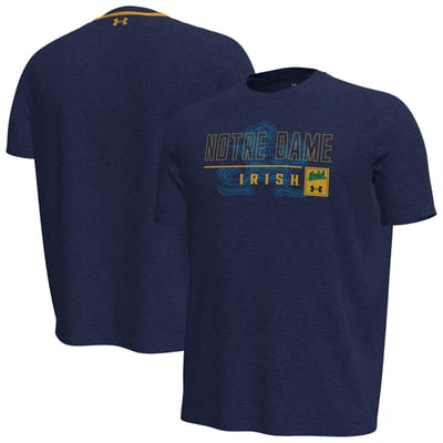 Notre Dame Fighting Irish Under Armour Gameday Motion Heavyweight T-Shirt - Navy