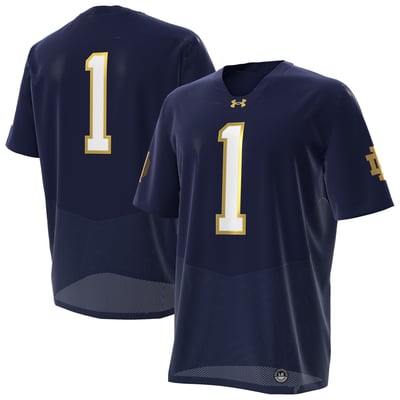  Notre Dame Fighting Irish Under Armour Premier Football Jersey - Navy