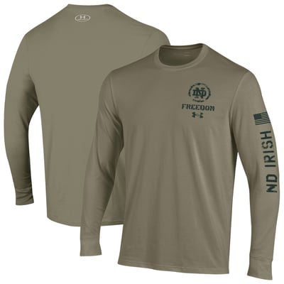 Notre Dame Fighting Irish Under Armour 2026 Freedom Collection Long Sleeve T-Shirt - Tan