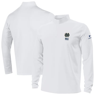 Notre Dame Fighting Irish Under Armour 2026 Freedom Collection Motion Quarter-Zip Pullover - White