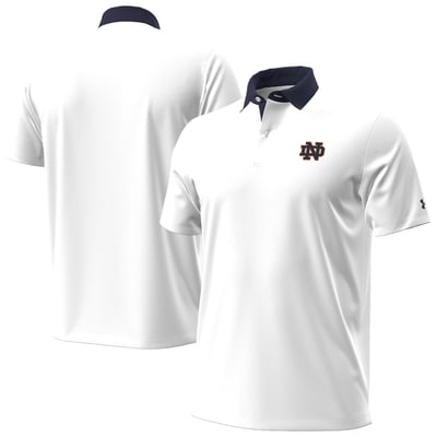 Notre Dame Fighting Irish Under Armour 2026 Sideline Playoff Novelty Polo - White