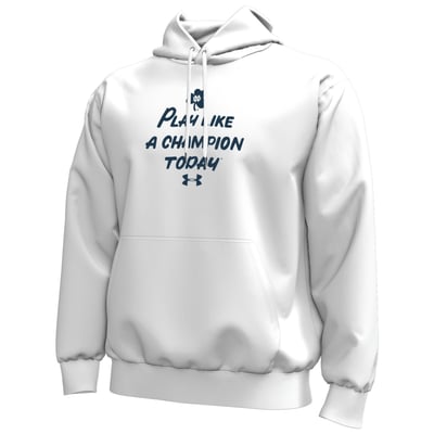 Notre Dame Fighting Irish Under Armour Core Icon Fleece Pullover Hoodie - White