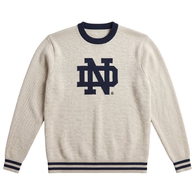  Notre Dame Fighting Irish Uscape Apparel Renew Varsity Sweater - Cream