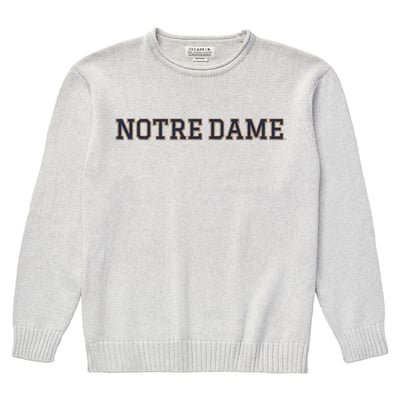  Notre Dame Fighting Irish Uscape Apparel Renew Coastal Knit Sweater - Gray