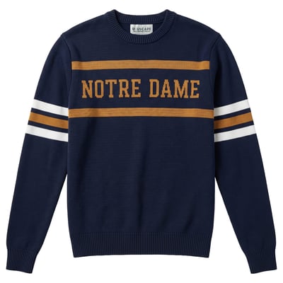  Notre Dame Fighting Irish Uscape Apparel Renew Sleeve Stripe Sweater - Navy