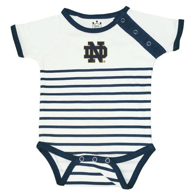 Notre Dame Fighting Irish Little King Newborn & Infant Shoulder Snap Bodysuit - Navy/White