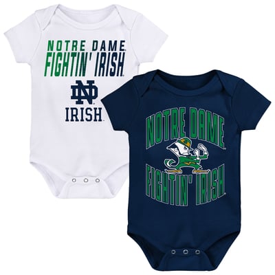  Notre Dame Fighting Irish Outerstuff Newborn Snuggle Blitz Two-Piece Bodysuit Set - Navy