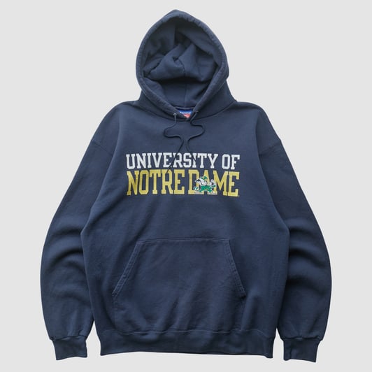 Notre Dame Fighting Irish 2000s Hooded Pullover Sweatshirt - Navy - S by Fanatics Real Vintage