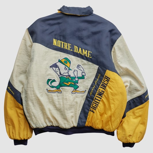 Notre Dame Fighting Irish 90s Full Snap Jacket - Navy - XL by Fanatics Real Vintage
