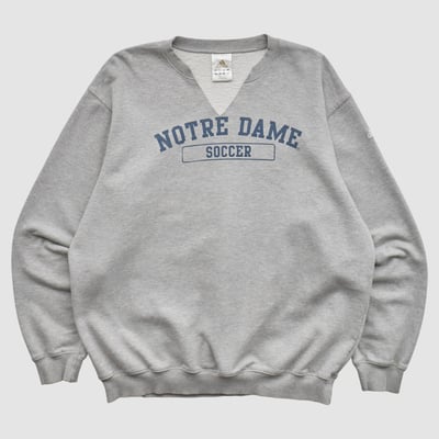 Notre Dame Fighting Irish Adidas 2000s Pullover Sweatshirt - Heather Gray - M by Fanatics Real Vintage