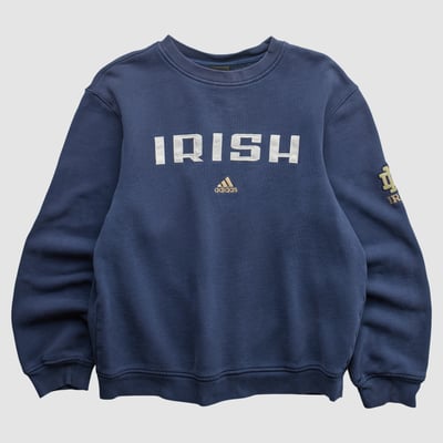 Notre Dame Fighting Irish Adidas 2000s Pullover Sweatshirt - Navy - M by Fanatics Real Vintage