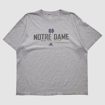 Notre Dame Fighting Irish Adidas 2000s T-shirt - Heather Gray - XL by Fanatics Real Vintage