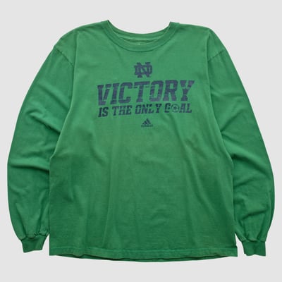 Notre Dame Fighting Irish Adidas 2010s Long Sleeve T-shirt - Green - L by Fanatics Real Vintage