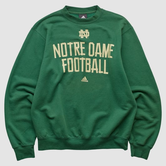 Notre Dame Fighting Irish Adidas 2010s Pullover Sweatshirt - Green - S by Fanatics Real Vintage