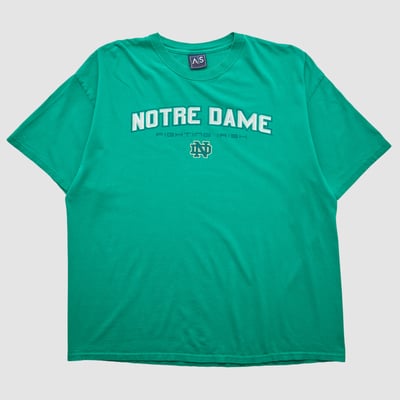 Notre Dame Fighting Irish AS Sports 2000s T-shirt - Green - 2XL by Fanatics Real Vintage