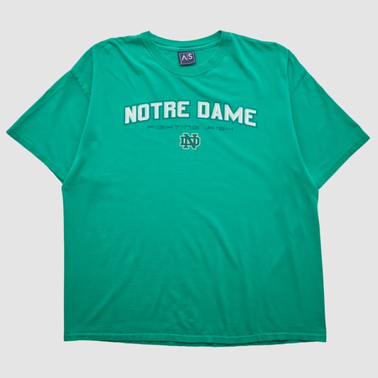 Notre Dame Fighting Irish AS Sports 2000s T-shirt - Green - 2XL by Fanatics Real Vintage