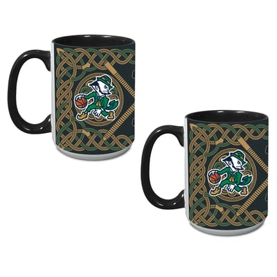 Notre Dame Fighting Irish Basketball Leprechaun Two-Pack 15oz. Mug Set