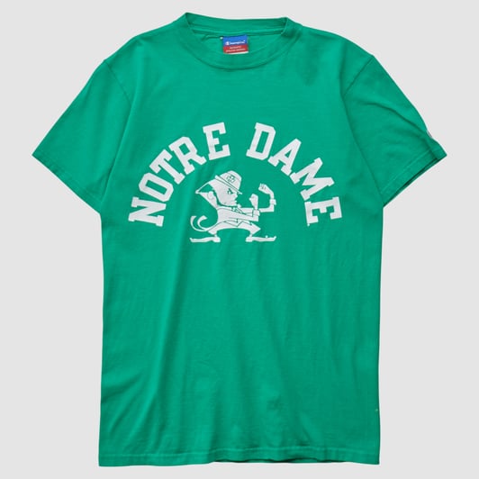 Notre Dame Fighting Irish Champion 2000s T-shirt - Green - XS by Fanatics Real Vintage