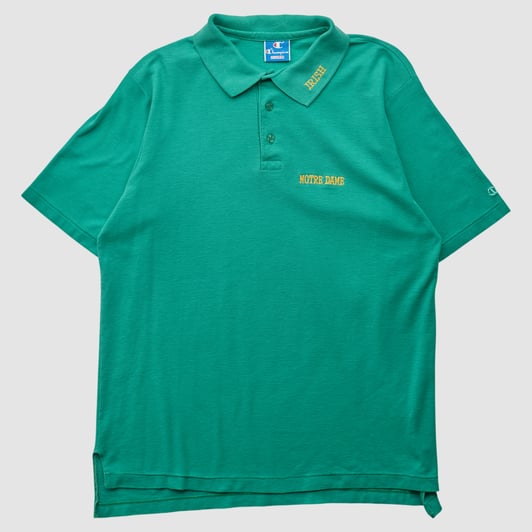 Notre Dame Fighting Irish Champion 80s Polo - Green - XL by Fanatics Real Vintage