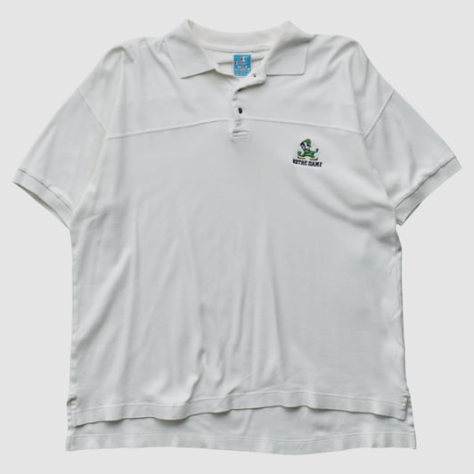 Notre Dame Fighting Irish Champion 80s Polo - White - L by Fanatics Real Vintage
