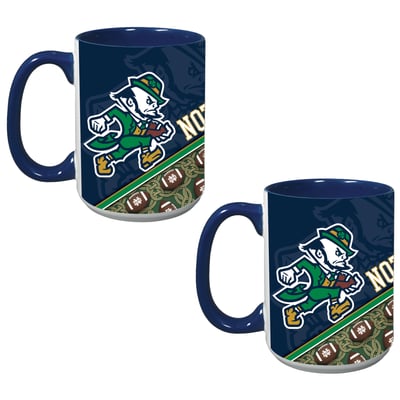 Notre Dame Fighting Irish Football Leprechaun Two-Pack 15oz. Mug Set