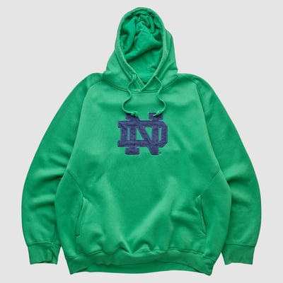 Notre Dame Fighting Irish Genuine Stuff 2010s Hooded Pullover Sweatshirt - Green - L by Fanatics Real Vintage
