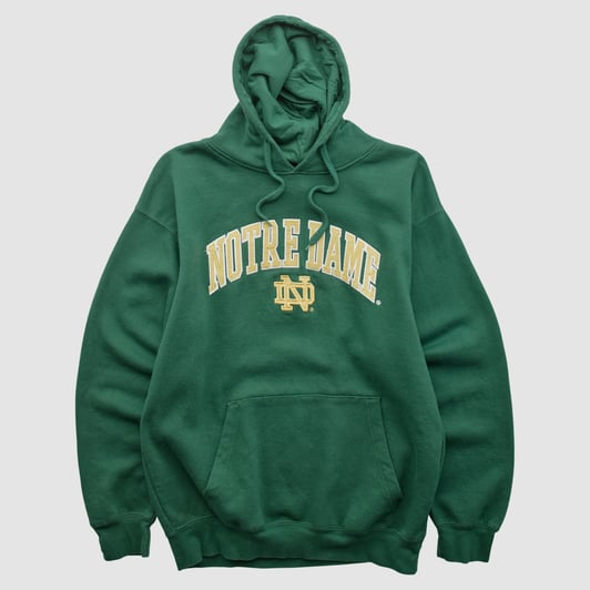 Notre Dame Fighting Irish Genuine Stuff 2010s Hooded Pullover Sweatshirt - Green - M by Fanatics Real Vintage