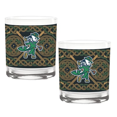 Notre Dame Fighting Irish Golf Leprechaun Two-Pack 14oz. Rocks Glass Set