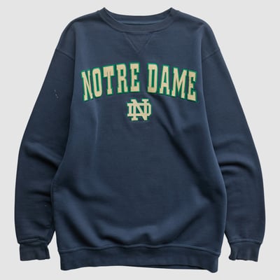 Notre Dame Fighting Irish Team Edition Apparel 2000s Pullover Sweatshirt - Navy - S by Fanatics Real Vintage