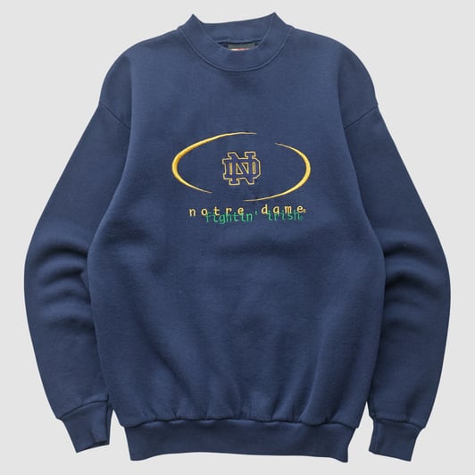 Notre Dame Fighting Irish TSI Sportswear 90s Pullover Sweatshirt - Navy - XXS by Fanatics Real Vintage