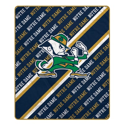 Notre Dame Fighting Irish Pegasus 60" x 70" Diagonal Lined Wordmark Ultra Soft Blanket