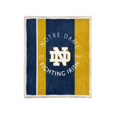 Notre Dame Fighting Irish Pegasus Block Stripe 50" x 60" Ultra Cozy Sherpa Blanket