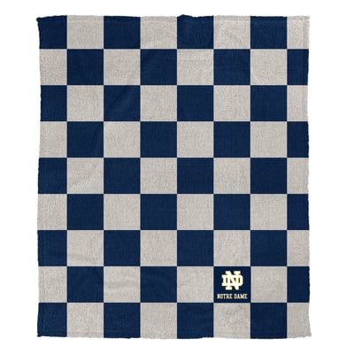 Notre Dame Fighting Irish Pegasus Checkered Logo Patch 50" x 60" Cozy Knit Blanket