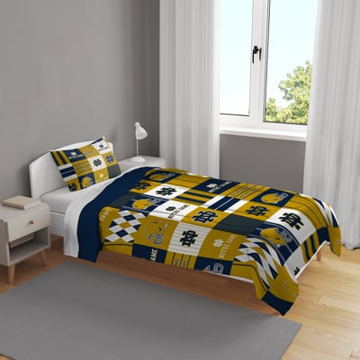 Notre Dame Fighting Irish Pegasus Patchwork Plaid Two-Piece Twin/Twin XL Bed in a Bag Set