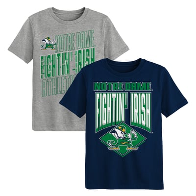 Notre Dame Fighting Irish Outerstuff Preschool Trench Kings 2-Pack T-Shirt Set - Navy/Gray