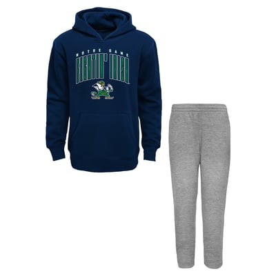 Notre Dame Fighting Irish Outerstuff Toddler Step By Step Hoodie & Pants Set - Navy/Gray