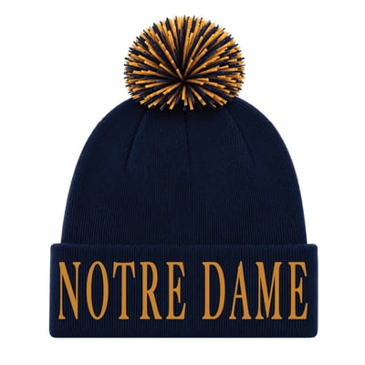  Notre Dame Fighting Irish Under Armour Unisex Cuffed Knit Hat with Pom - Navy
