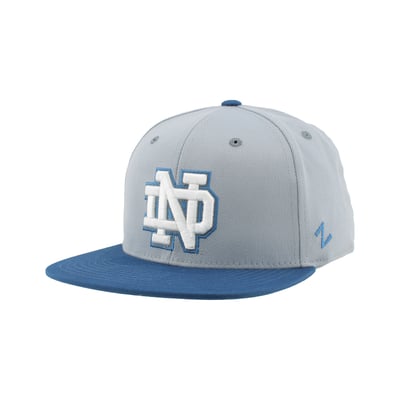  Notre Dame Fighting Irish Zephyr Unisex Pastel Fitted Hat - Gray